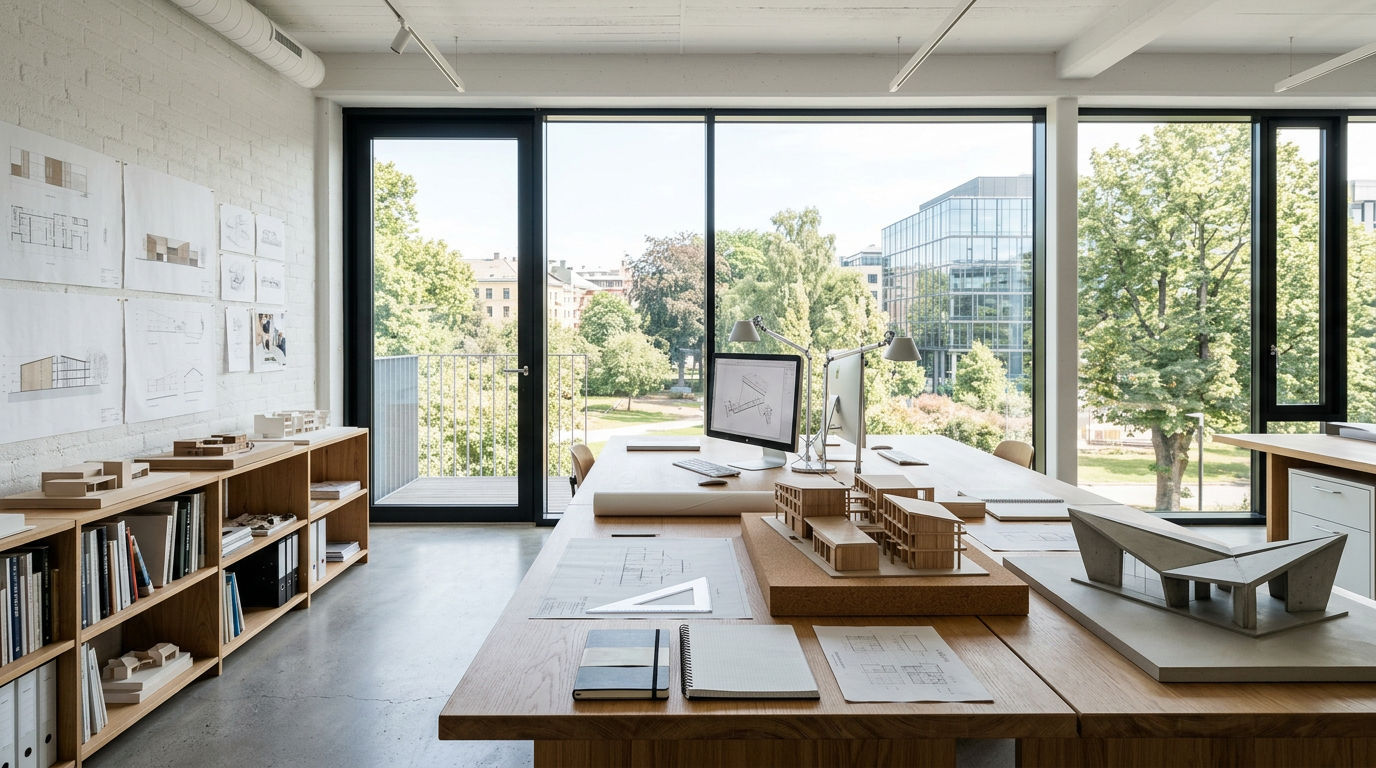 Arquitectura contemporánea con grandes ventanales